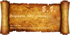 Bogdanu Vázsony névjegykártya